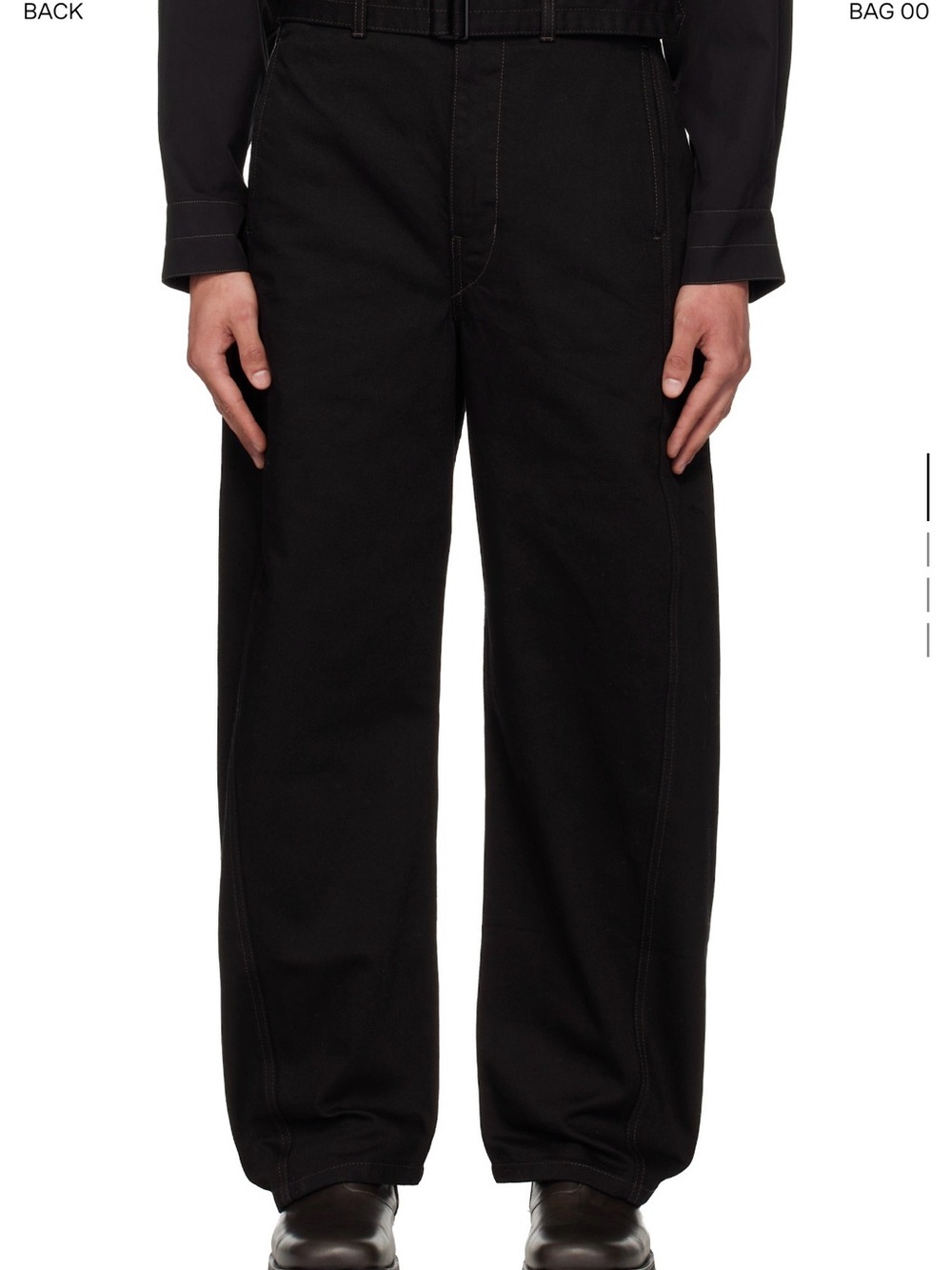 LEMAIRE black twisted belted jeans Black